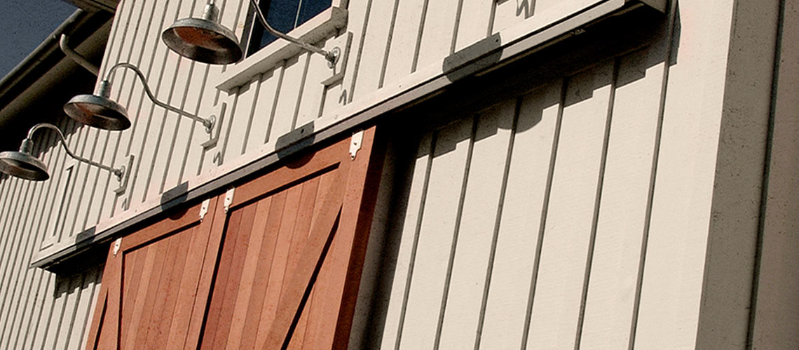 sliding box track door with track canopy
