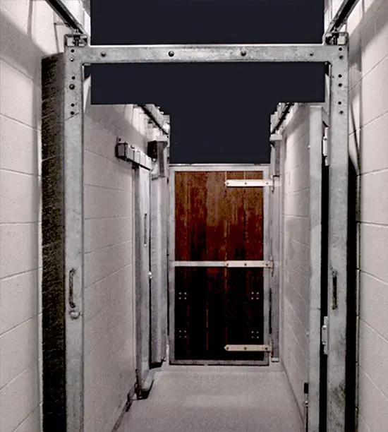 zoo enclosure swinging doors